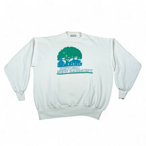 Vintage New Harmony Indiana Sweater Adult EXTRA LARGE White Historic Town 80s